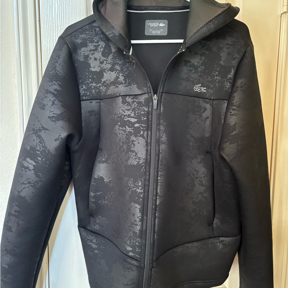 Lacoste Men's Black and Gray Performance Jacket